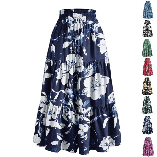 Women's Black Solid Maxi Skirt with Ruffles 2