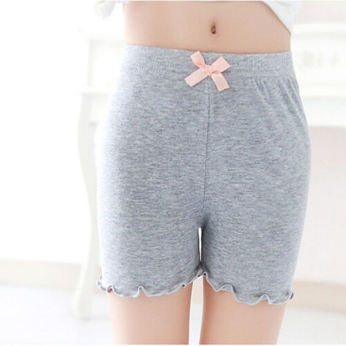 Girls Solid Color Boyshort Underwear with Lace Trim 2