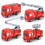 Fire Fighting Truck Cupcake Toppers Red Plastic 4 Pcs 5