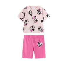 (7-8 Years, Pink) Disney Girls Mickey Mouse T-Shirt & Shorts Set