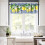 Yellow Lemon Valance Blue Tiles Vintage Rustic Cafe Window 4