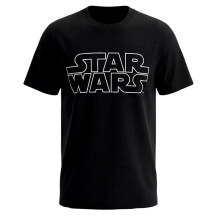 (S, Black) Star Wars Mens Logo Short-Sleeved T-Shirt