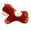 Horse-Shaped Throw Pillow Red Plush Soft Cushion 1 Piece 2