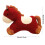 Horse-Shaped Throw Pillow Red Plush Soft Cushion 1 Piece 3