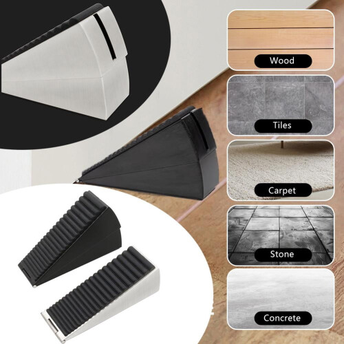 Rubber Door Stop Wedge 2 Pack 2