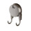 Suction Cup Double Head Hook Wall Mount Beige Gray 3.9x1.65 2