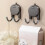 Suction Cup Double Head Hook Wall Mount Beige Gray 3.9x1.65 4