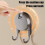 Suction Cup Double Head Hook Wall Mount Beige Gray 3.9x1.65 5