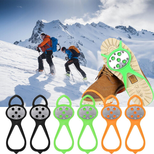 Ice Cleats Rubber Traction Cleats with Steel Studs 1 Pair 1