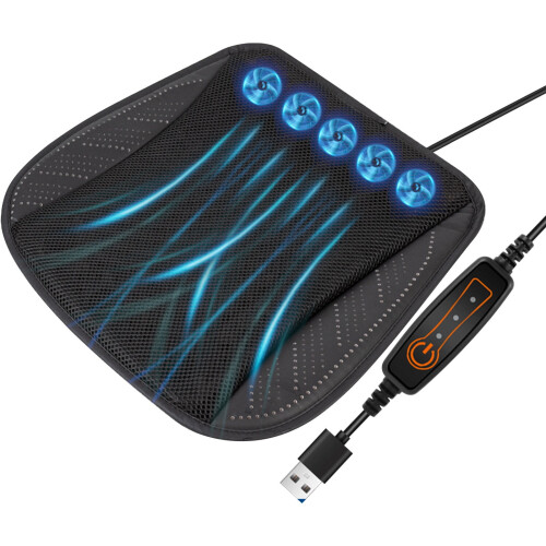 Cooling Seat Cushion USB Fan Breathable Ventilated 1