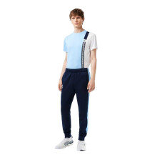 (S R, Navy Blue) Lacoste Mens Sport Colour Block Slim Running Tracksuit Bottoms