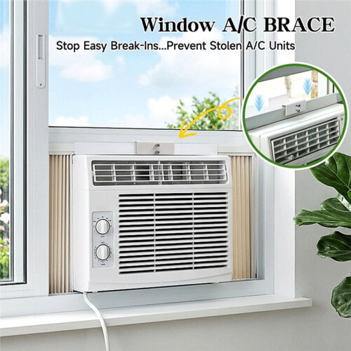 Window AC Bracket with Security Lock,No Drill Air Conditioner Support Bracket for Window,AC Window Support