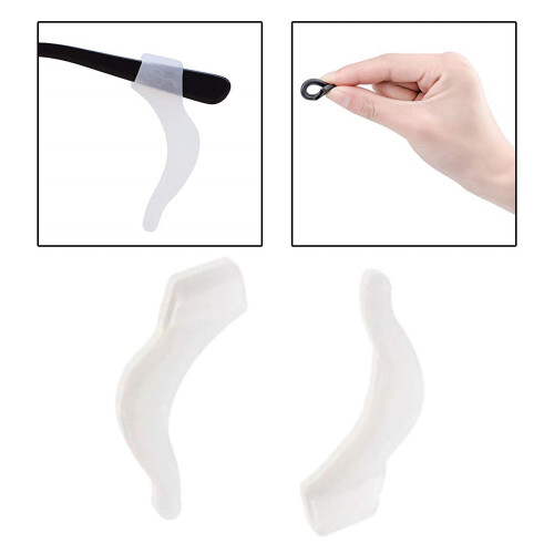 Anti-Slip Eyeglass Ear Hooks Silicone Transparent 2 pcs 2