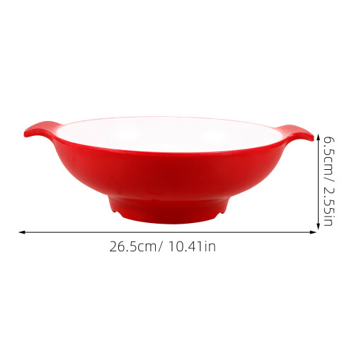 Cereal Bowl Red Plastic 1Set 10.41X8.45X2.55in 1