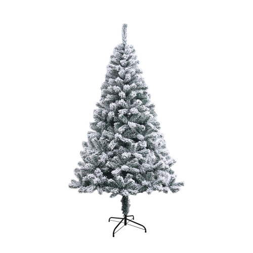 7ft flocked artificial Christmas tree snow-covered 1