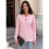Women'S Solid V-Neck Button Decor Loose Long Sleeve T-Shirt  S 3