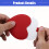 Stainless Steel Heart Mirror with PU Leather Case Dark Red 6