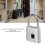 Fingerprint Padlock Smart Keyless Lock Silver 3.15x4.72in 7