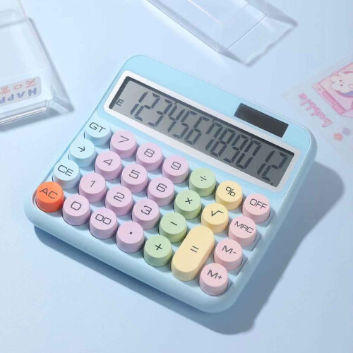 Mechanical Switch Calculator 12-Digit LCD Large Buttons 1