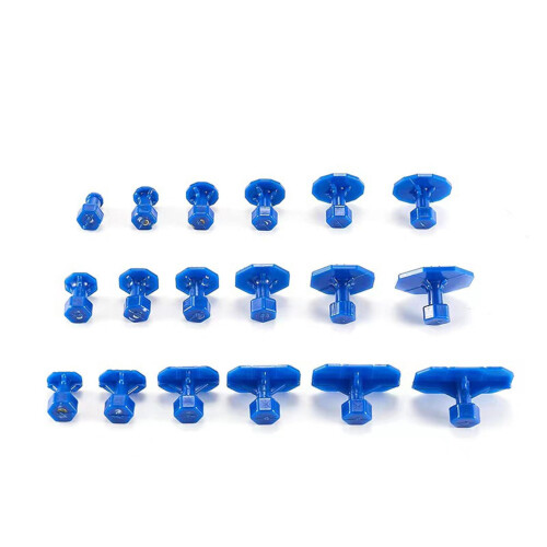 Dent Puller Kit Slide Hammer T-Bar and 18 Glue Pullers 1