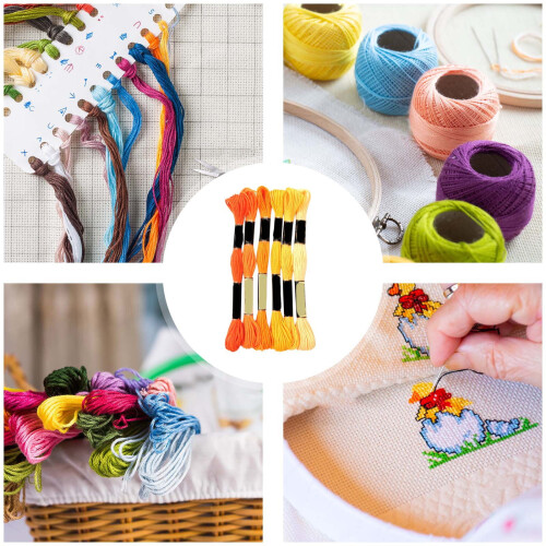 Gradient Embroidery Thread Polyester Cotton 8M 6 Colors 2