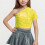 Girls One-Shoulder Short-Sleeve Sequin Crop Top 2
