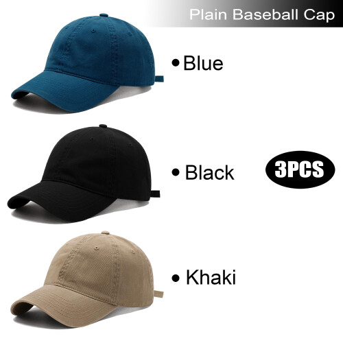 Vintage Baseball Cap Cotton Adjustable Twill 3 Pack 2