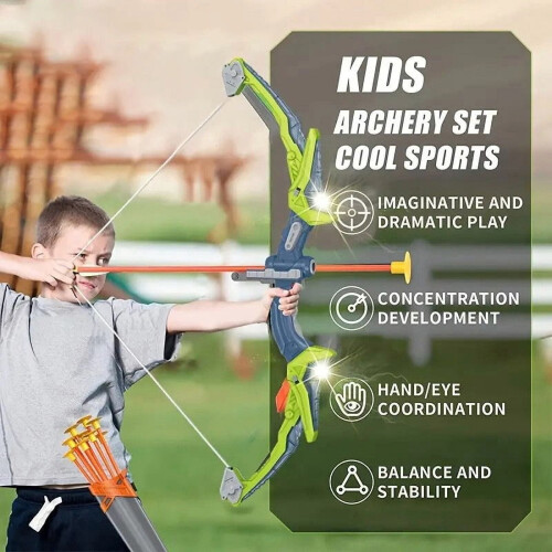 Bow and Arrows Set with LED Lights 10 Arrows and Standing 2