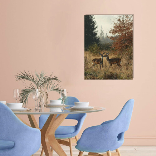 Autumn Deer Canvas Wall Art 12x16in 1