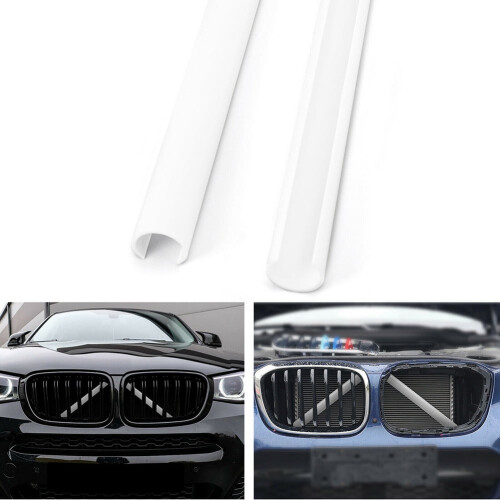 BMW Front Grille Trim Strips V-Shaped Support Bar White for 1