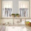 Rustic Window Valance Curtains White Wooden Pattern 3 Piece 2