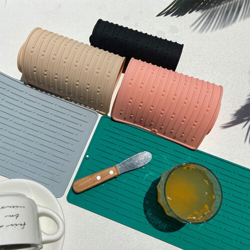 Tapete de silicone para secar louça, resistente ao calor e antiderrapante (1 unidade) 2