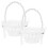 White lace flower girl baskets with silk lining 2-pack 3