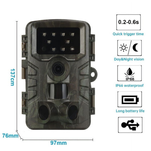 Trail Camera 24MP 1080P Night Vision IP66 Waterproof 2