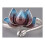 Adjustable Alloy Retro Open Ring Blue Silver Plated 2