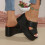 Women's Platform Wedge Sandals Round Toe Woven Thick Sole 7