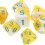 Polyhedral Dice Set White and Yellow 3 pcs 4