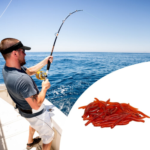 Soft Fishing Lures Artificial Maggots 50 Pcs 2