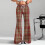 Women's Plaid Flared Pants with Drawstring Waist XXL 2