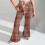 Women's Plaid Flared Pants with Drawstring Waist XXL 4