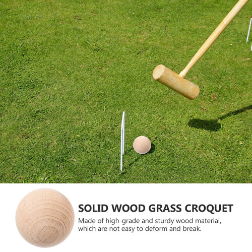 Topbathy bocce balls wood set 4 pieces 2
