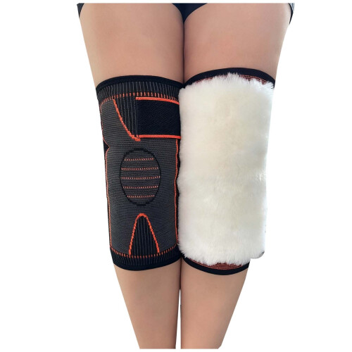 Women's Knee Warmers with Fleece Lining and Adjustable Strap 2