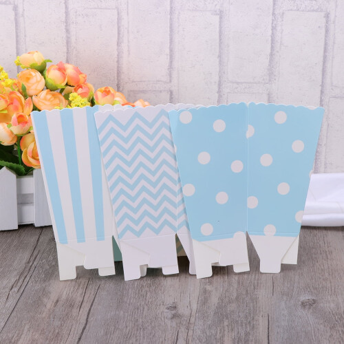 Candy Buffet Bags Blue Popcorn Carton Mini Boxes 48 Pcs 2