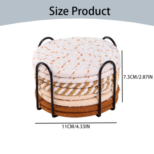 Cotton Rope Woven Round Meal Mat Set 8-Pack 2