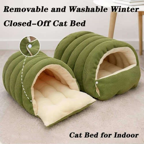 Cama para Gatos com Capa Lavável e Removível, Ninho de Algodão com Rotação de 360 2