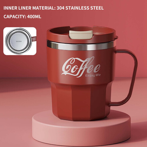 Mug à café rouge en acier inoxydable à isolation sous vide 2