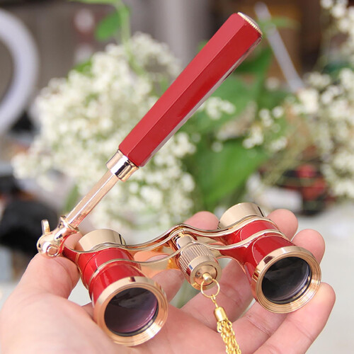 All-Metal White Opera Glasses HD Wide-Focus Binoculars 2