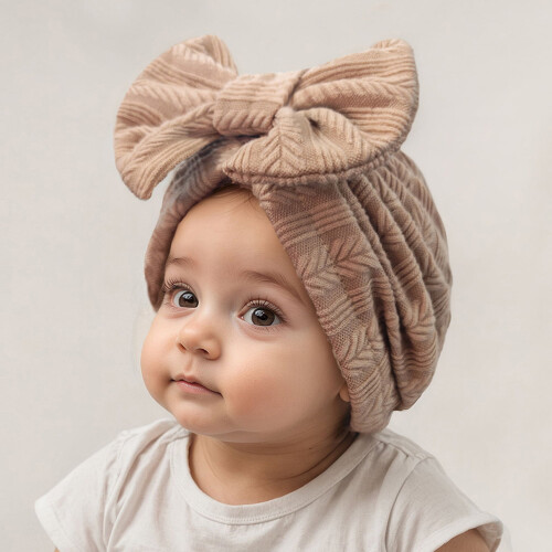 Baby Turban Hat Solid Color Soft Bonnet Cap for Infant 1