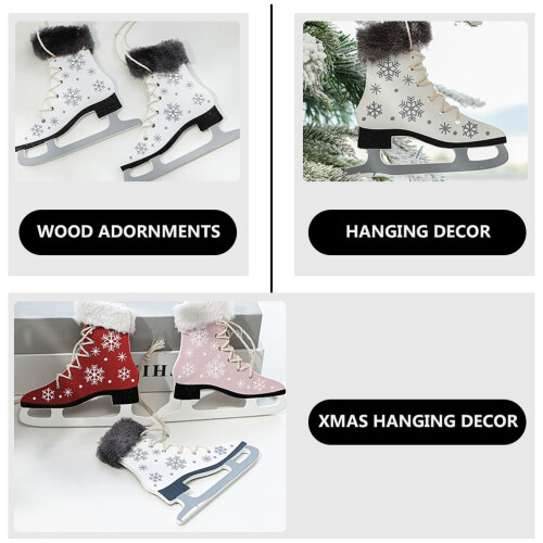Ice Skate Pendant Decoration for Christmas Tree White Gray 1