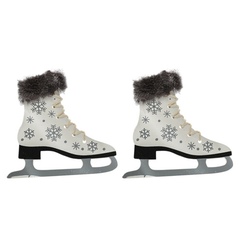 Ice Skate Pendant Decoration for Christmas Tree White Gray 2